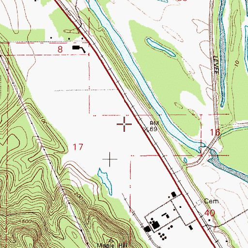 Topographic Map of Columbia Safety Rest Area (historical), OR