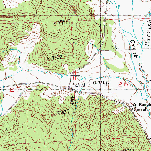 Topographic Map of Saunders Place, OR