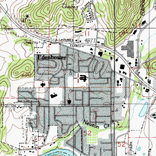Topographic Map of Hucrest Elementary School, OR