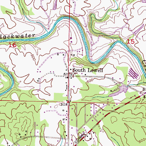 Topographic Map of South Lowell Cemetery, AL