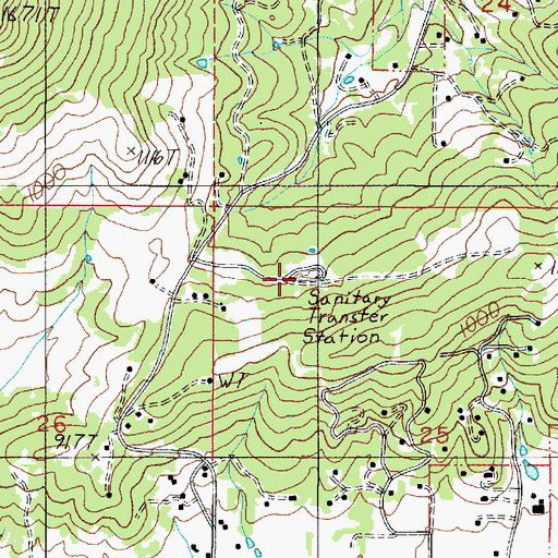 Topographic Map of Lookingglass Sanitary Transfer Station, OR