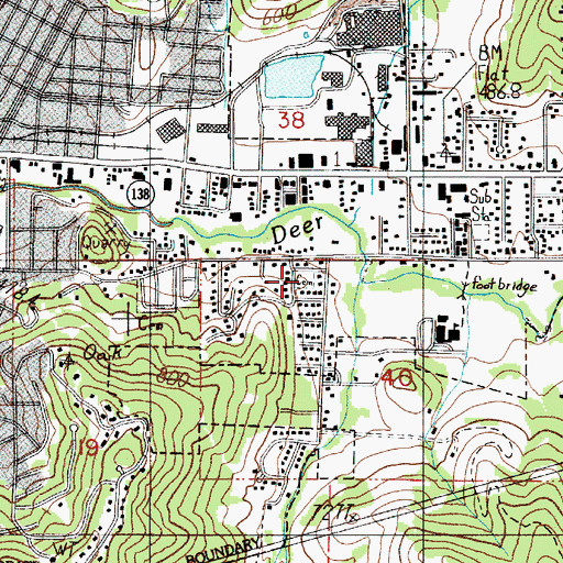Topographic Map of Douglas County Cemetery - Old Masonic Cemetery, OR