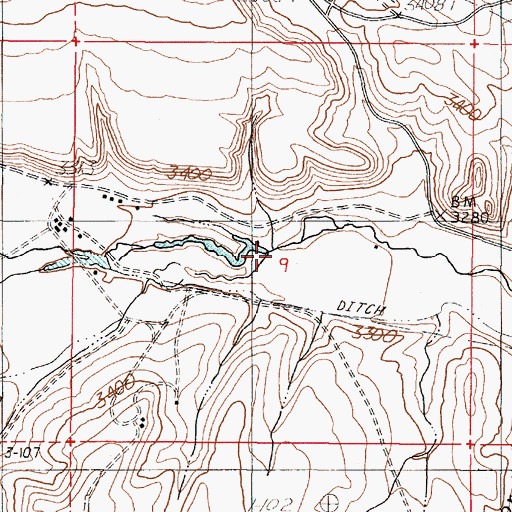 Topographic Map of North Fork Indian Creek, OR