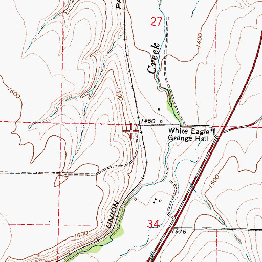 Topographic Map of Lens (historical), OR