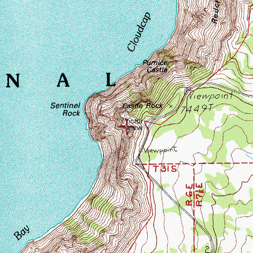 Topographic Map of Victor View, OR