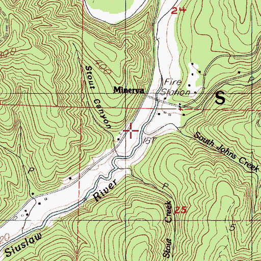 Topographic Map of South Johns Creek, OR