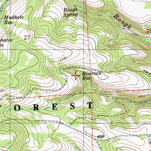Topographic Map of Rimrock Reservoir, OR