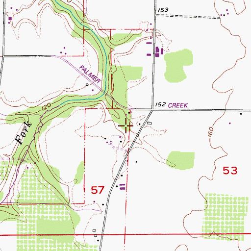 Topographic Map of Webfoot Grange Hall, OR