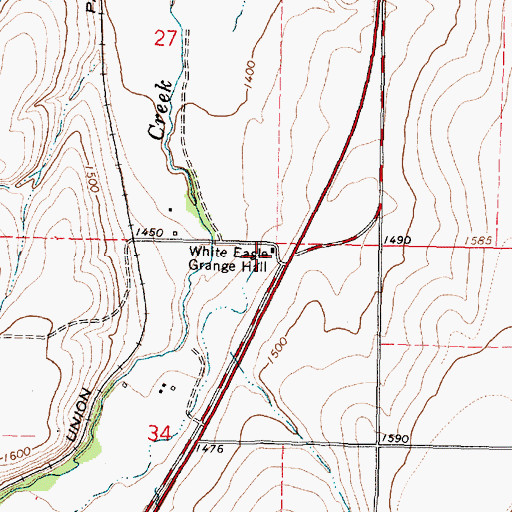 Topographic Map of White Eagle Grange Hall, OR