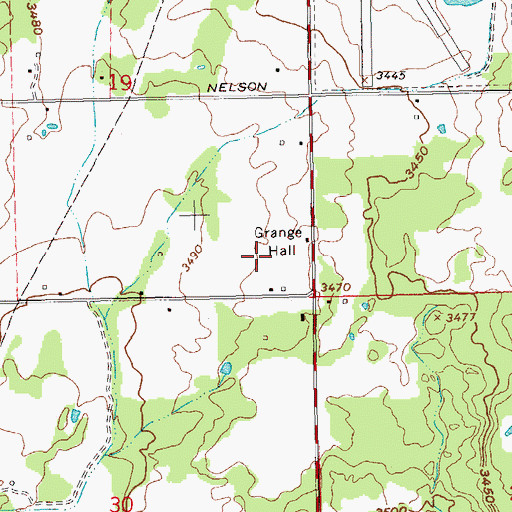 Topographic Map of Eastern Star Grange Hall, OR