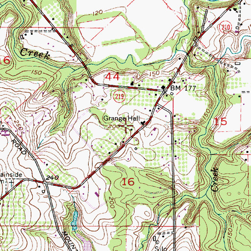 Topographic Map of Scholls Grange Hall, OR