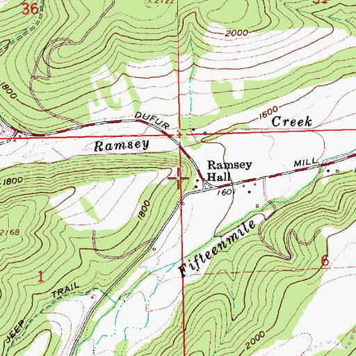 Topographic Map of Ramsey Park Grange, OR