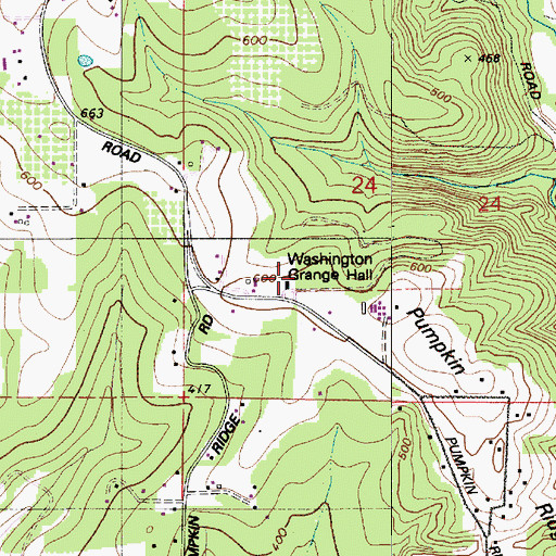 Topographic Map of Washington Grange Hall, OR