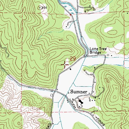 Topographic Map of Sumner Grange, OR