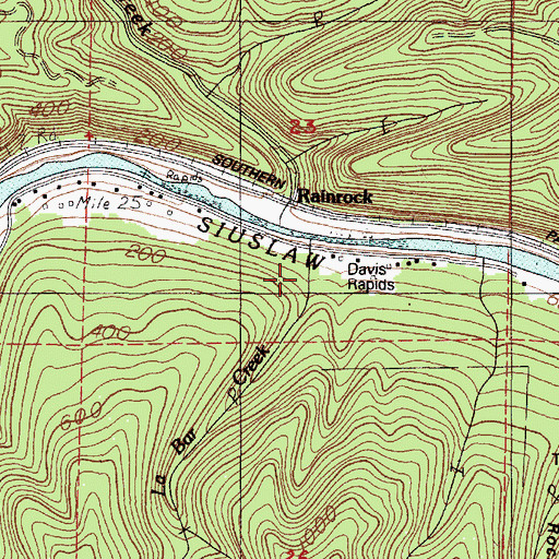 Topographic Map of La Bar Creek, OR