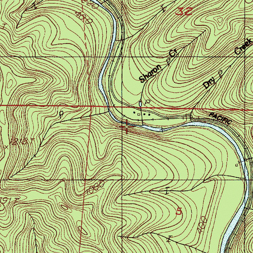 Topographic Map of Sharon Creek, OR