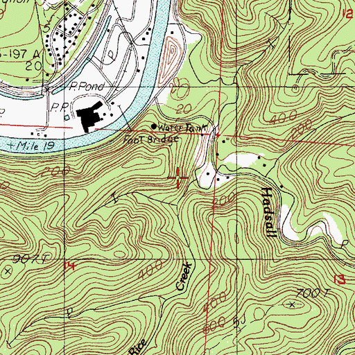 Topographic Map of Rice Creek, OR