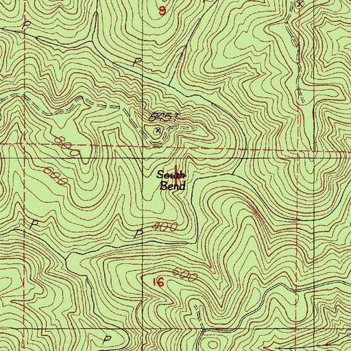 Topographic Map of South Bend McLeod Creek, OR