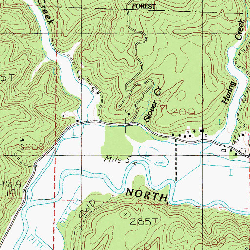 Topographic Map of Slover Creek, OR