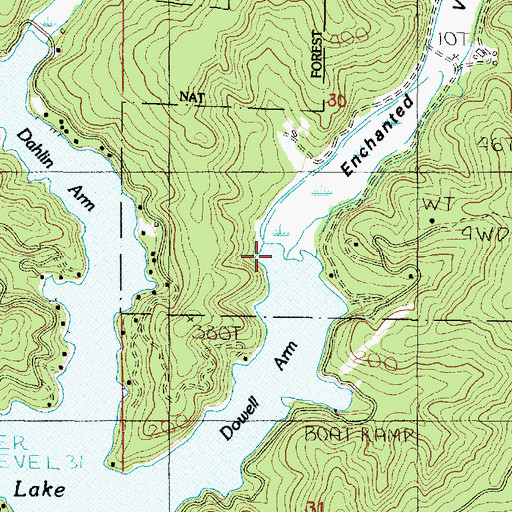 Topographic Map of Enchanted Valley, OR
