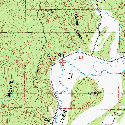Topographic Map of Culver Creek, OR