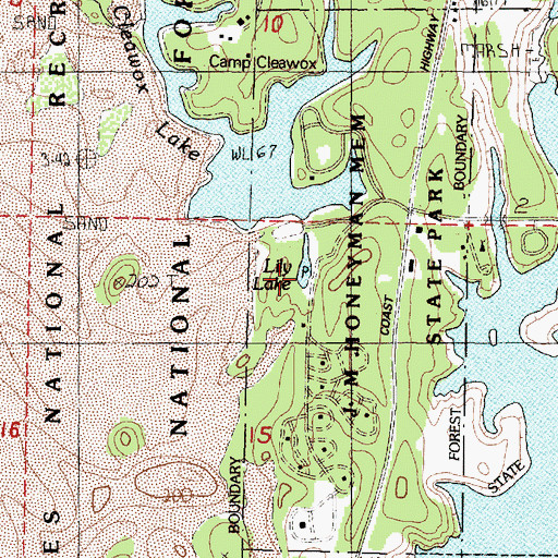 Topographic Map of Lilly Lake, OR