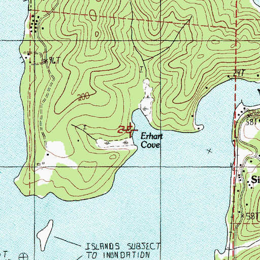 Topographic Map of Erhart Cove, OR