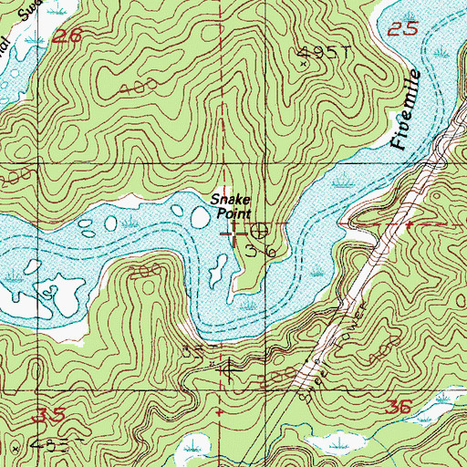 Topographic Map of Snake Point, OR