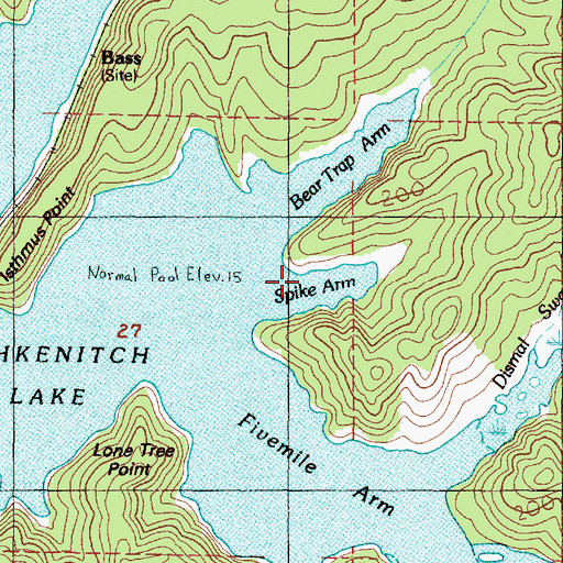 Topographic Map of Spike Arm, OR