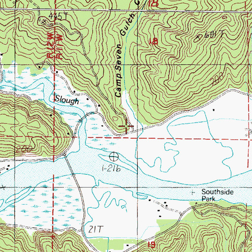 Topographic Map of Camp Seven Gulch, OR