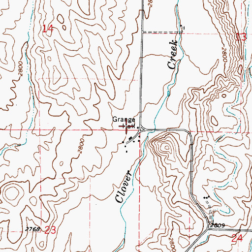 Topographic Map of Keating Grange Hall, OR