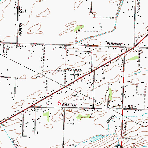 Topographic Map of Columbia Grange Hall, OR