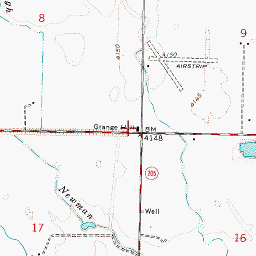 Topographic Map of Poison Creek Grange (historical), OR