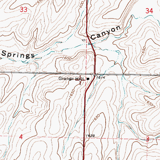 Topographic Map of Cold Springs Grange Hall, OR
