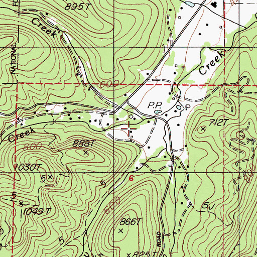 Topographic Map of Cedar Creek, OR