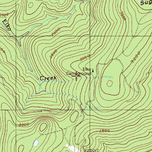 Topographic Map of Elko Camp Recreation Site, OR