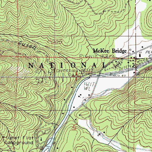 Topographic Map of Flume Gulch, OR