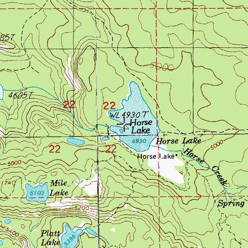 Topographic Map of Horse Lake, OR