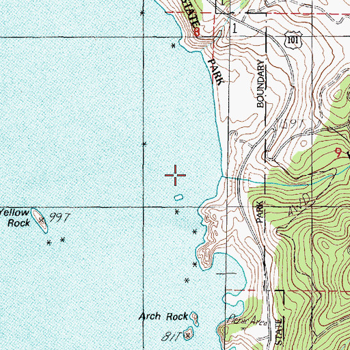 Topographic Map of Hooskanaden Creek, OR