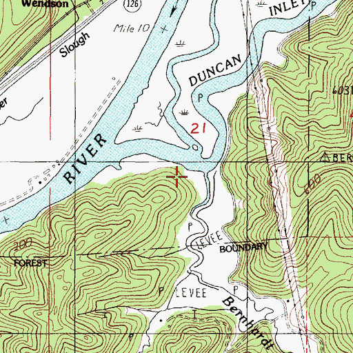 Topographic Map of Bernhardt Creek, OR