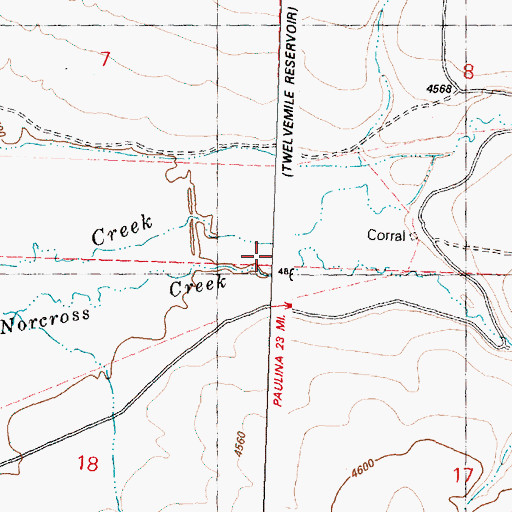 Topographic Map of Norcross Creek, OR