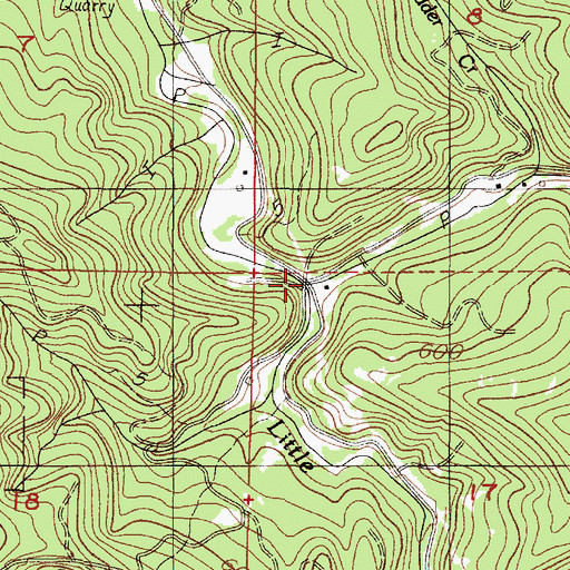 Topographic Map of Steer Creek, OR