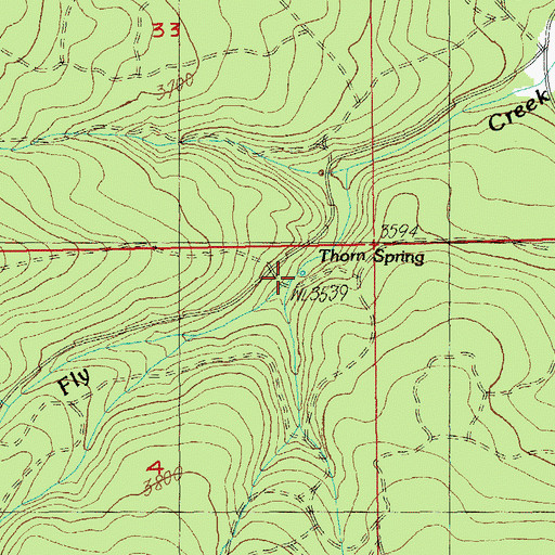 Topographic Map of Thorn Spring, OR