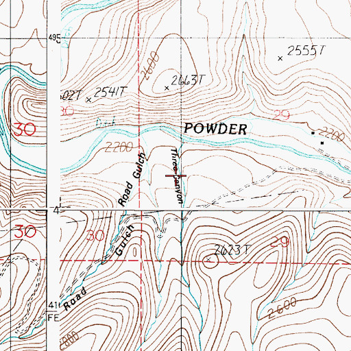 Topographic Map of Three Canyon, OR