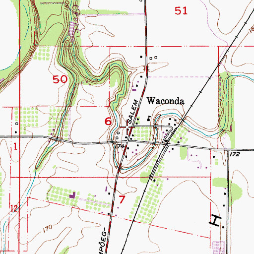 Topographic Map of Waconda (historical), OR
