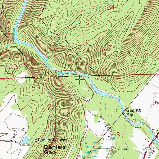 Topographic Map of Little River Canyon, AL