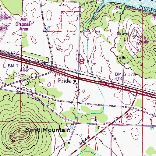 Topographic Map of Pride, AL
