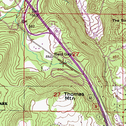 Topographic Map of Reid Gap, AL