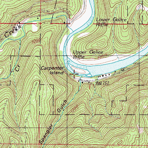 Topographic Map of Carpenters Island, OR