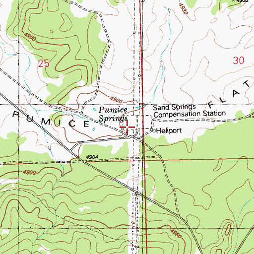 Topographic Map of Sand Springs Compensation Station, OR